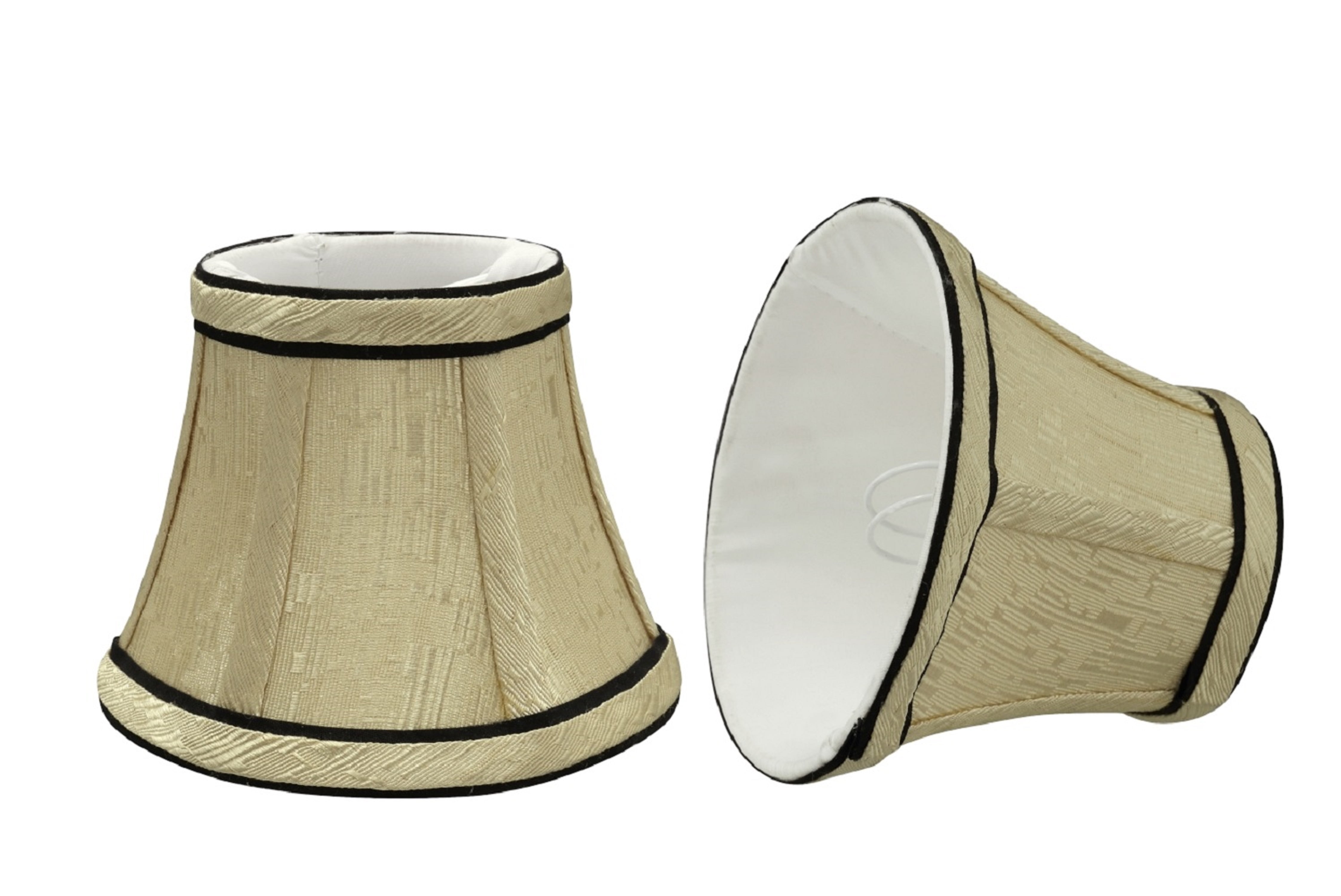 Ivory and Black Jacquard Fabric Bell Chandelier Shade Set