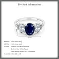 thumbnail image 4 of Gem Stone King 10K White Gold Blue Sapphire White Topaz and Diamond Accent 3-Stone Engagement Ring for Women | 2.84 Cttw | Three Stone Wedding Anniversary Promise Ring for Women, 4 of 4