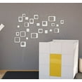 thumbnail image 4 of Funky Square Vinyl Wall Stickers for Wall Art Décor, 6-Inch to 2-Inch, 20-Piece, Light Gray, 4 of 5