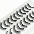 thumbnail image 5 of 10 Pairs Natural Cross False Eyelashes - Thick Dense Black Long Fake Eyelashes for Women, 5 of 6