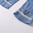 thumbnail image 4 of FLMEI 1-6Years Little Girls Jeans Pants Kids Denim Pants Toddler Embroidery Super Stretchy Leggings Mosquito Pants, 4 of 8