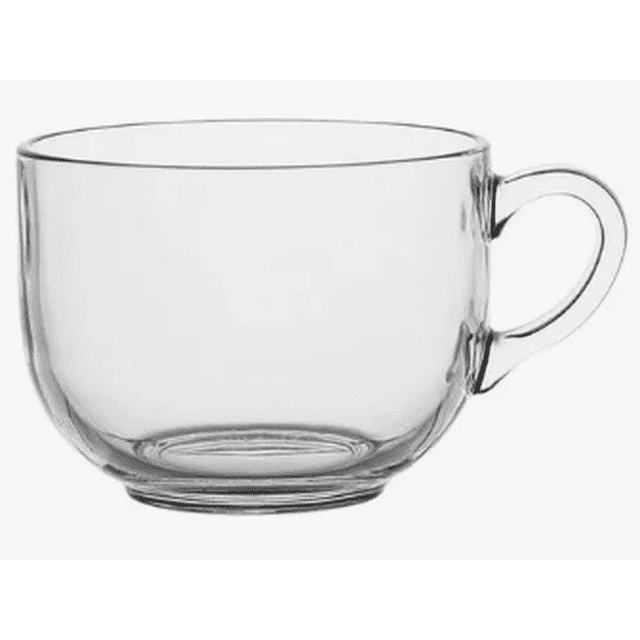 12 Taza Xtellar Grande Vidrio Para Café O Capuchino 470ml Jumbo