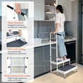 thumbnail image 3 of Stepping Stool for Adults Two Step Stool with Handle Medical Mobile Home Stairs SUV Car RV Steps with Handrail Step Ladder for Elderly Truck Hot Tub Kitchen Handicap Step Up Foot Stool, 3 of 6
