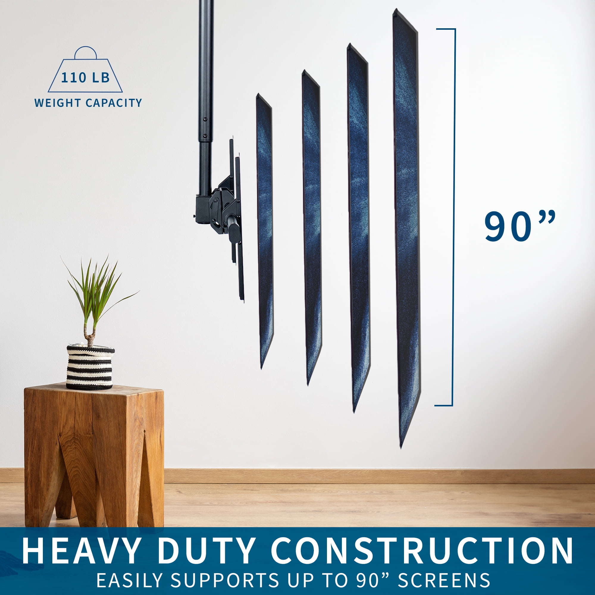 VIVO Extending Ceiling TV Mount for 37 to 90 inch Screens, 5ft Pole