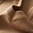 thumbnail image 4 of Suéter de cuello redondo para hombre, jersey de cuello en V, suelto, de talla grande, de manga larga, de punto, con parte superior interior gruesa, 4 of 6