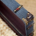 thumbnail image 6 of DecMode 24" x 13" Blue Linen Fabric Nesting Upholstered Trunk with Buckle Hinged Top, 3-Pieces, 6 of 19