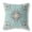 Aqua & Brown, variant on 18 in. Floral Geo Indoor Outdoor Throw Pillow, Indigo & Light Blue