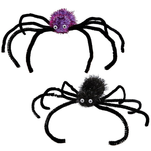 Pinzas para el cabello de araña de Halloween Accesorios únicos para el cabello con diseño de pata de araña de bricolaje para mujeres y niñas Pinzas de garra de araña grandes negras y moradas