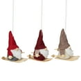thumbnail image 3 of Set of 3 Red and Gray Skiing Gnome Christmas Ornaments 4", 3 of 9