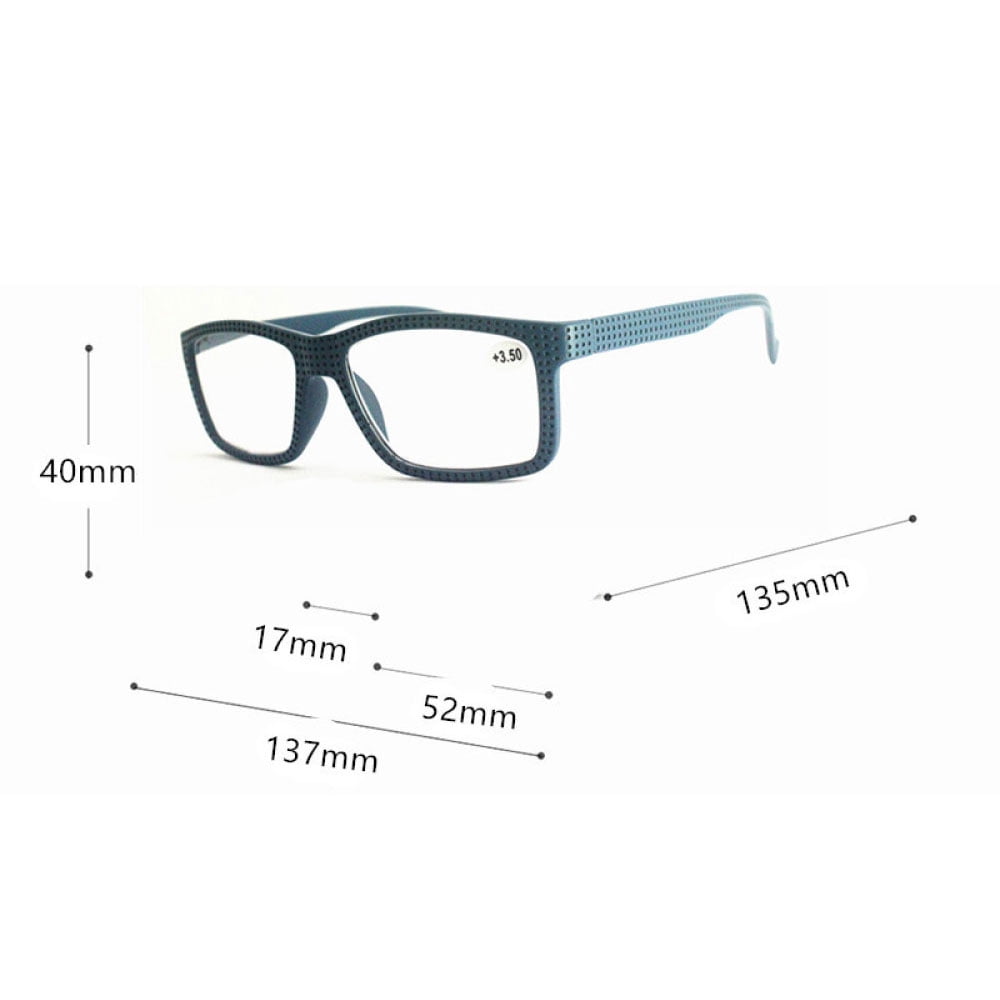 3 Pairs of Mens Thick Rectangular Gray Reading Glasses 2.0 Anti-blue Light Readers Women Plastic Spring Hinge Presbyopic Glasses +2.00