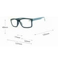 thumbnail image 2 of Mens Thick Rectangular Blue Reading Glasses 3.0 Anti-blue Light Readers Women Plastic Spring Hinge Presbyopic Glasses +3.00, 2 of 8
