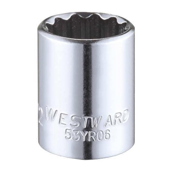 Westward Socket, Steel, Chrome, 1/2 in 53YR06