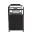 thumbnail image 6 of Outdoor Bar Table With Lockable Wheels, Steel Top & Wicker Cabinet Ideal For Garden, Poolside & Backyard Entertaining, 6 of 8