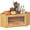 Natural Bamboo, variant on Corner Bamboo Bread Box for Kitchen Counter Large Capacity Rustic Bread Storage Container with Wavy Arcylic Transparent Door Vintage Storage for Homemade Bread (Natural Bamboo)