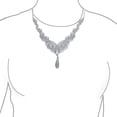 thumbnail image 5 of Bling Jewelry Womens Art Deco Leaf Collar Necklace with Teardrop CZ Silver, 5 of 5