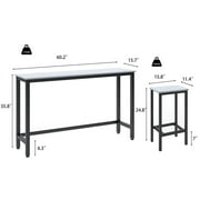 Counter Height Dining Set, 4-piece Rustic Wood Kitchen Dining Table Set with 3 Stools, Creative Bar Table, Dining Room Table Set for Bistro Bar Restaurant, JA3448