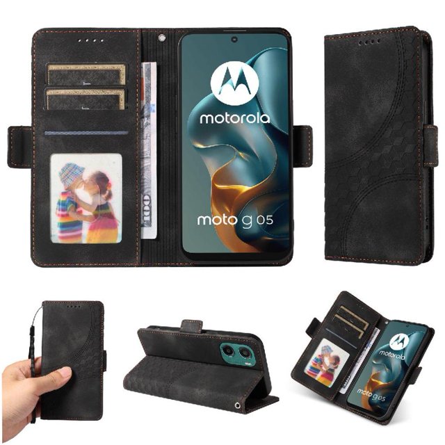 Funda GANGXUN para Motorola Moto E15 con diseño acolchado elegante, cuero PU, protección total y ajuste preciso