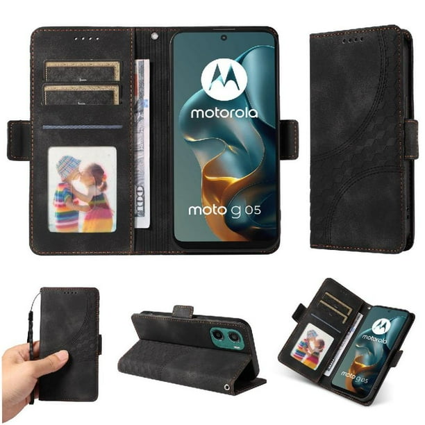 Funda GANGXUN para Motorola Moto E15 con diseño acolchado elegante, cuero PU, protección total y ajuste preciso
