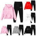 thumbnail image 7 of Kids Kids Toddler Sweatsuit,2 Piece Long Sleeve Pink Hooded Sweatshirt and Jogger Sweatpants Fall Winter Clothes Girl Clothes 7-8 Years Cute&nbsp;Boys Girls&nbsp;Clothing, 7 of 7