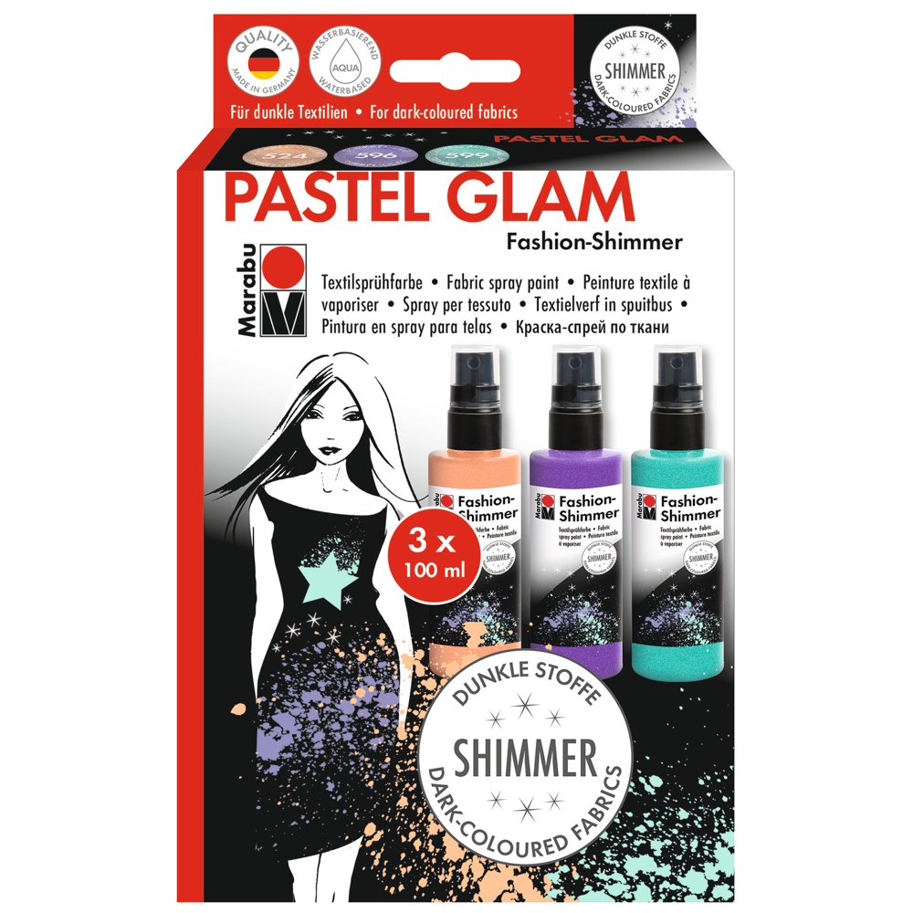 Marabu Fashion Spray Paint Set, Pastel Glam Trend Colors