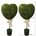 thumbnail image 3 of 2.5 ft Boxwood Heart Topiary Outdoor, 2 Sets Valentine's Day Heart Shaped Topiary Trees, Artificial Decorations Ball Planter Pots with Bow Tie, Faux Fake Mini Greenery Indoor Porch Home Decor, 3 of 10