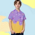 thumbnail image 2 of Ice Cream Drip Shirts For Boys Short Sleeve Summer Hawaii Shirts Purple 5-6 Years, 2 of 4