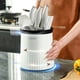 thumbnail image 1 of Rotating Knife Rack Shelf | Kitchen Countertop Multifunction Organizer | Chopsticks Tube | Integrated Storage Box | 360° Rotating Design | Plastic | Orange | Detachable | 18.5x18.5x21.7cm | Holds, 1 of 8