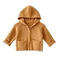 thumbnail image 3 of Abtuhar Boys and Girls Fall Winter Hooded Casual Outerwear and Jackets Solid Zip Up Raglan Sleeve Coat with Side Pockets, 3 of 5