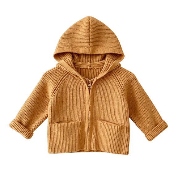 Agkizg Baby Girls Hooded Raglan Jacket Zip Up Cute Winter Coat with Pockets Solid Color Warm Casual Outerwear for Toddler