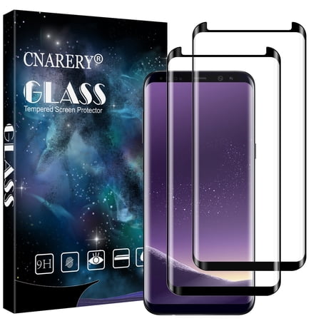[2 Pack] Cnarery Galaxy S8 Plus Screen Protector, Fingerprint Unlock 9H Tempered Glass Film for Samsung Galaxy S8+ Screen, 3D Curved, Bubble Free, Easy Installation, Case-Friendly