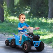 Jaxpety 6V Ride on ATV for Toddlers, Kids 4 wheelers for 18-36 Months, Ride-on Toy with Trailer, Music, Safety Belt