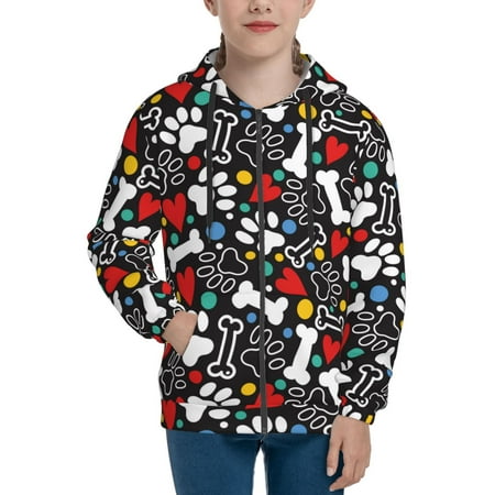 

Hoodies for Women Paw And Bones Long Sleeve Sweatshirt Drawstring Zip Up Hoodie with Pockets Teen Girl Clothes