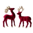 thumbnail image 1 of Figuras de renos navideños, estatuas de ciervos, adornos decorativos, elegantes decoraciones navideñas. Un par rojo, 1 of 9