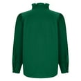 thumbnail image 7 of Timegard Tops for Women Trendy Ruffle Half High Neck Button Puff Long Sleeve Comfy Casual Business Shirts, 7 of 7