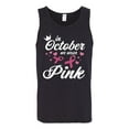 thumbnail image 2 of Wild Bobby In October We Wear Pink Crown Breast Cancer Awareness Men Tank Top, Black, Small, 2 of 6