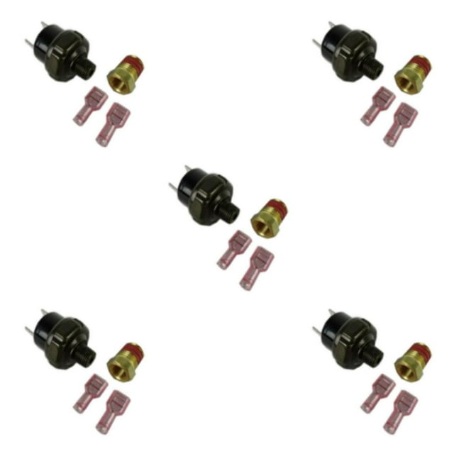 Baohd Durable 12 Volt Compressor Air Pressure Switch for Air Ride Assist Kit Improved Performance Black 110-140 psi 5Set
