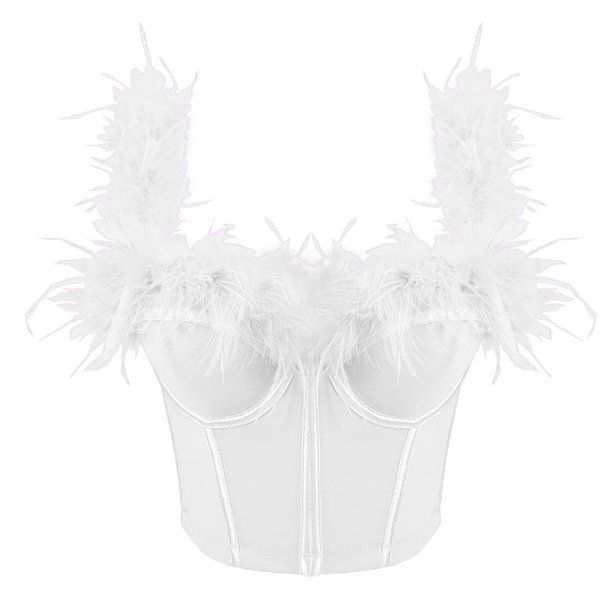 Sujetador moldeador de cintura para mujer con diseño de espiga de plumas y banda para el pecho y la cintura.