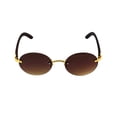 thumbnail image 2 of Retro Wood Buffs Vintage Style Gangster Rimless Clear Lens Oval Eye Glasses, 2 of 22