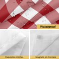 thumbnail image 4 of Farmhouse Buffalo Plaid No Hook Shower Curtain with Snap in Liner, Red White Checkered Double-Layer Waterproof Shower Curtains for Bathroom Hotel Bathtub, Mesh Top & Standard 72"x72", 4 of 9