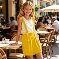 thumbnail image 4 of Odeerbi Niños Niñas Verano Total Shorts Dance Party Performance Suspenders Shorts, 4 of 9