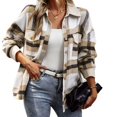 thumbnail image 1 of Chaqueta de camisa a cuadros para mujer Top cómodo y encantador para mujer Bola de fiesta formal diaria, 1 of 5