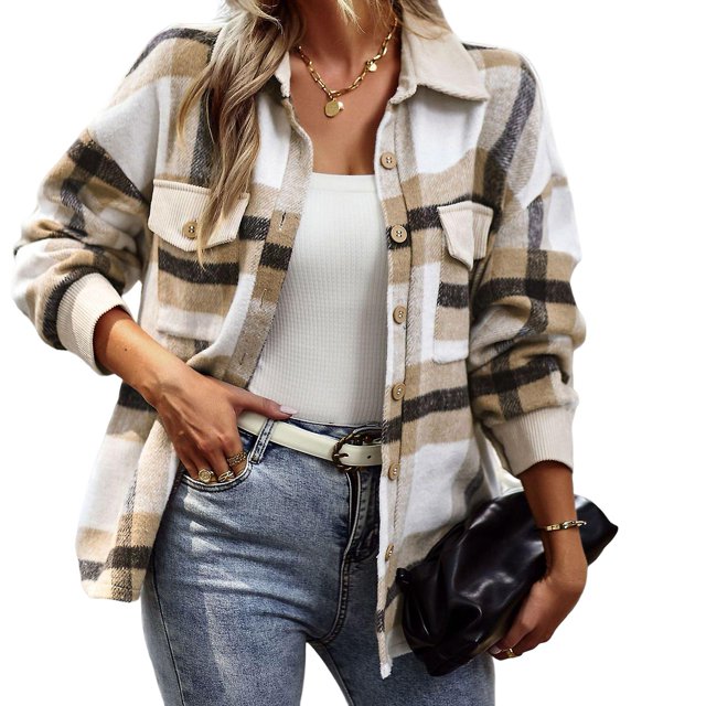 Chaqueta de camisa a cuadros para mujer Top cómodo y encantador para mujer Bola de fiesta formal diaria