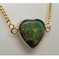 thumbnail image 3 of Heart Green Sea Sediment Jasper Gold Necklace, 3 of 5