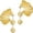 Heart Leaf, 18K Gold Plated, variant on SNGIA 18K Gold Plated Statement Dangle Earrings for Women, Fan Leaf Design, Gold Tone