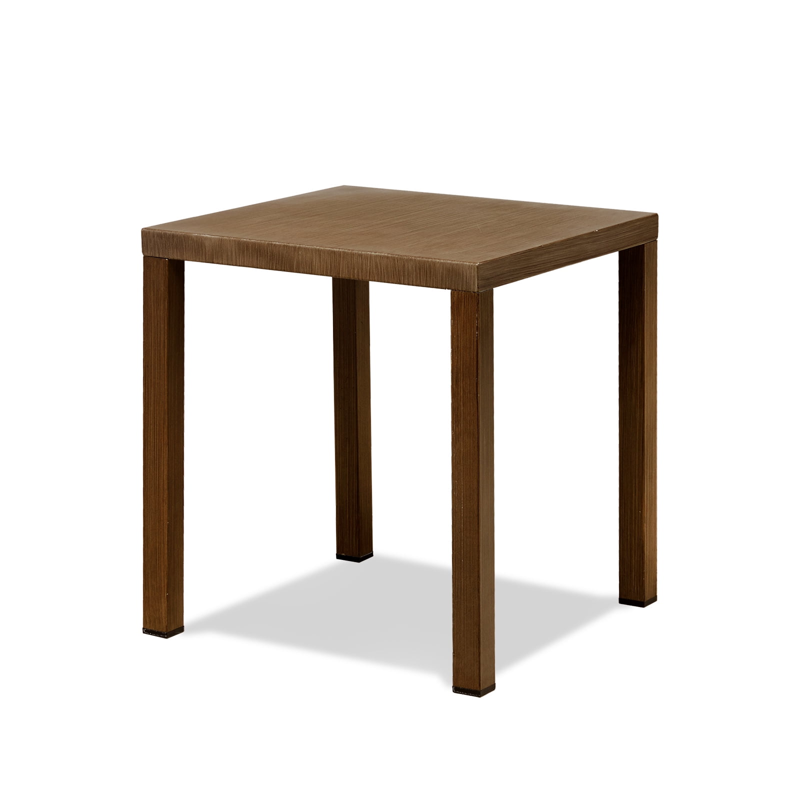 Hommoo Outdoor Steel Side Table, Patio Table Square End Table for Pool Balcony Deck Porch Lawn Backyard, Brown