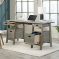 thumbnail image 3 of Sauder Trestle Executive Desk with Drawers, Mystic Oak Finish, 3 of 11