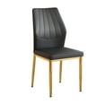 thumbnail image 5 of LUFTUT Modern Dining Chairs Set of 4, Black PU Leather Upholstered Kitchen Side Chairs, Ergonomic High-Back Design with Sleek Gold Metal Legs, 5 of 7