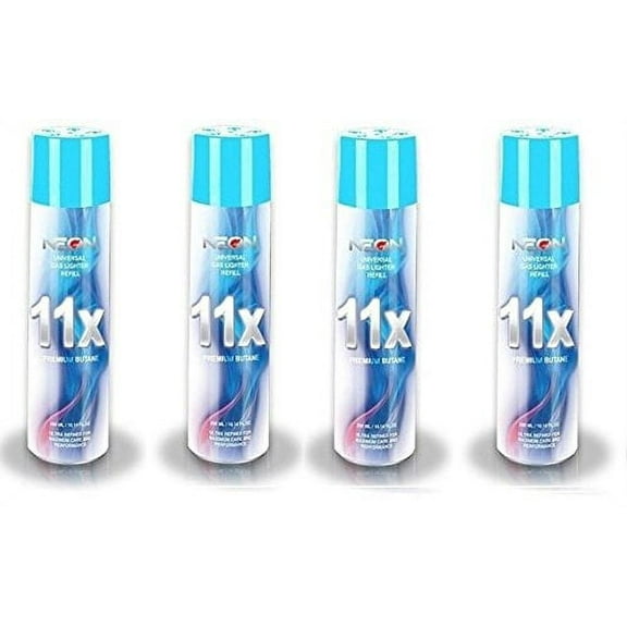 Four (4) 11x Refined Butane Refill Tank 300mL Cans