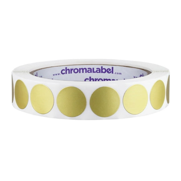 Chromalabel Etiqueta Redonda De 0,75 Pulgadas Pegatinas De Puntos Con Código De Color Permanente 1000 Etiquetas Por Rollo Oro Metálico
