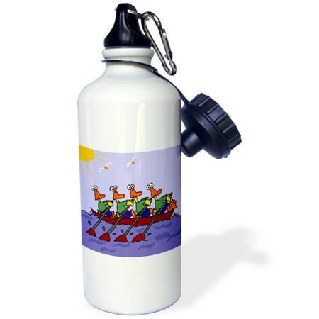 

Funny Ducks in a Row Boat Cartoon 21 oz Sports Water Bottle wb-201803-1